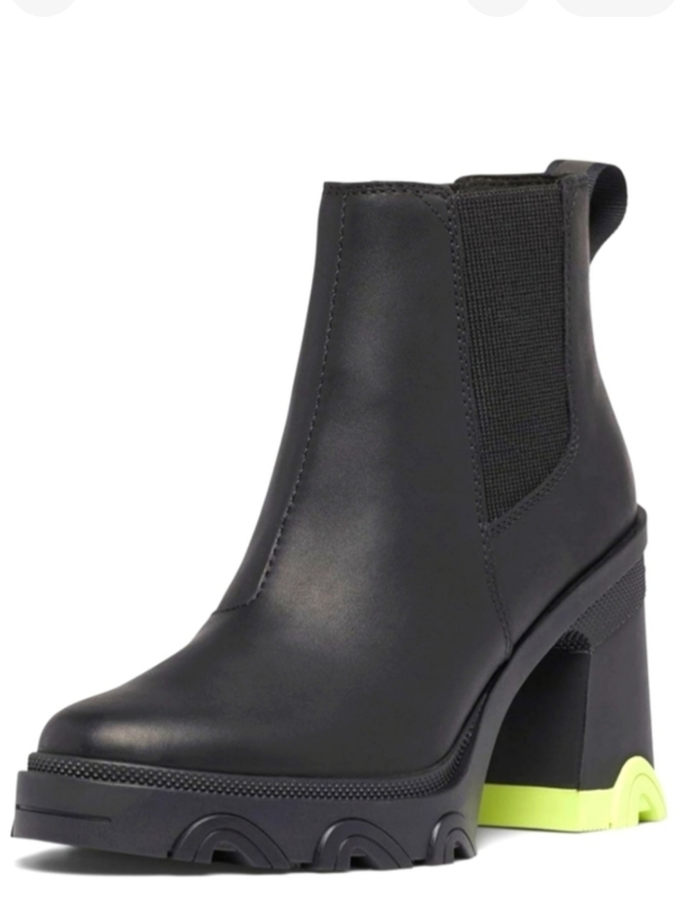 NEW! SOREL Waterproof Leather Brex Heel Chelsea Pull On Platform Ankle Boot 7.